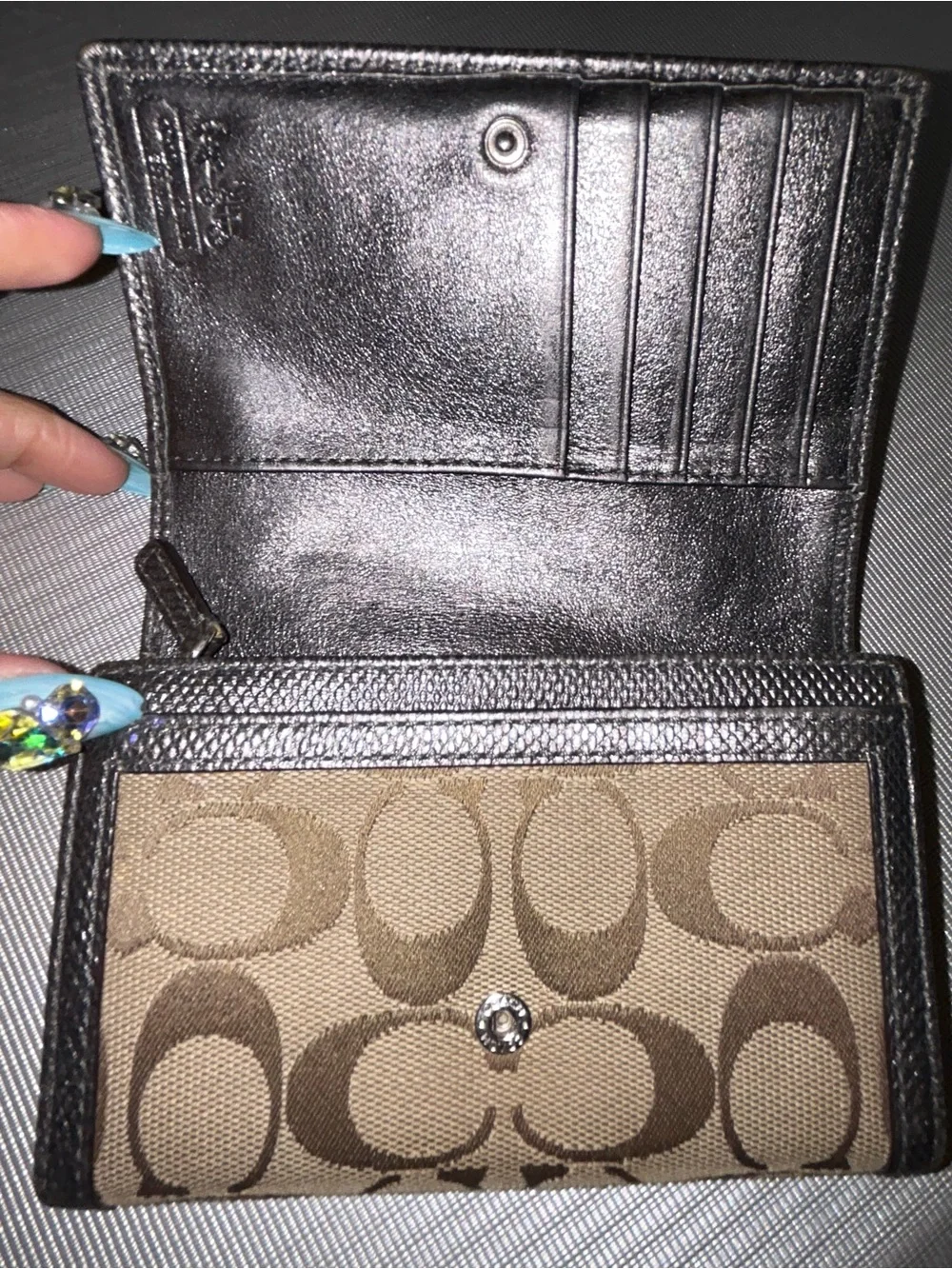 Coach monogram small wallet